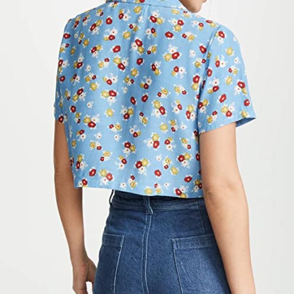 Faithfull The Brand | Uma Shirt Blue Jasmine Floral Print Size S - Picture 4 of 9